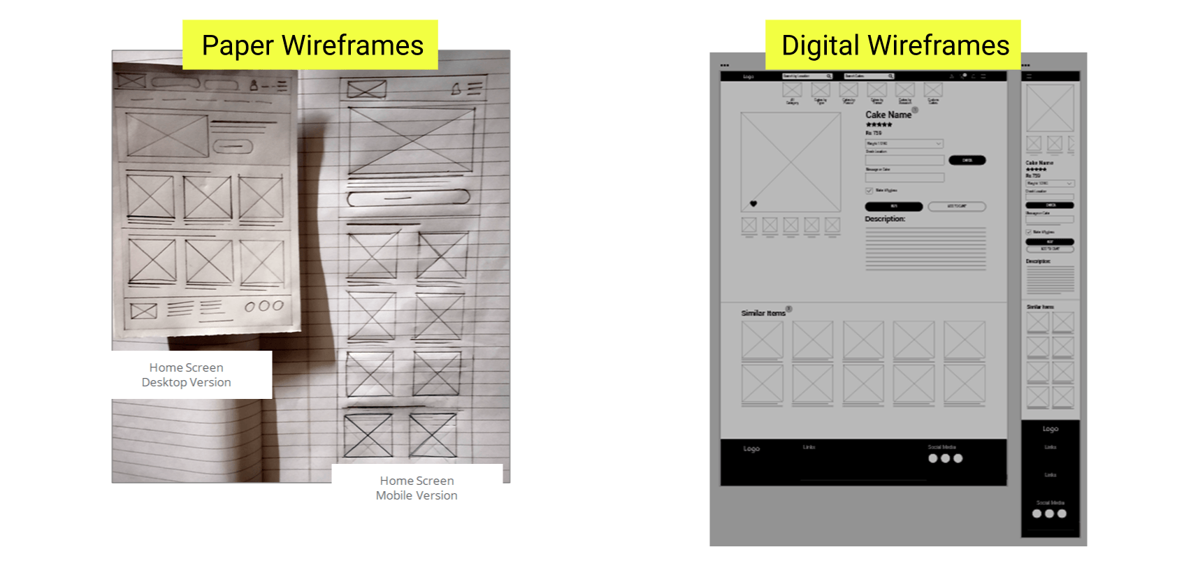 Paper & Digital Wireframes